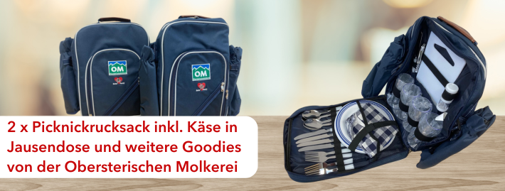 Gewinnspiel Pickcnickrucksäcke Obersteirische Molkerei