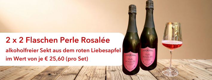Gewinnspiel: 2 x 2 Flaschen Perle Rosalée, alkoholfreier Sekt