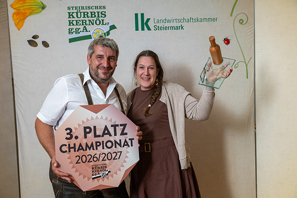 Platz 3 beim Kürbiskernöl-Championat 2026/2027