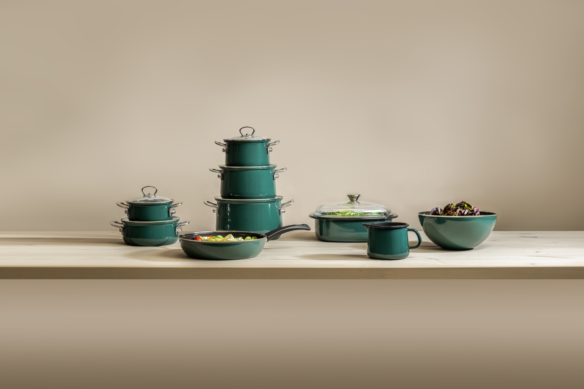 Die gesamte Produktpalette der RIESS Nouvelle Serie im neuen Farbton Teal