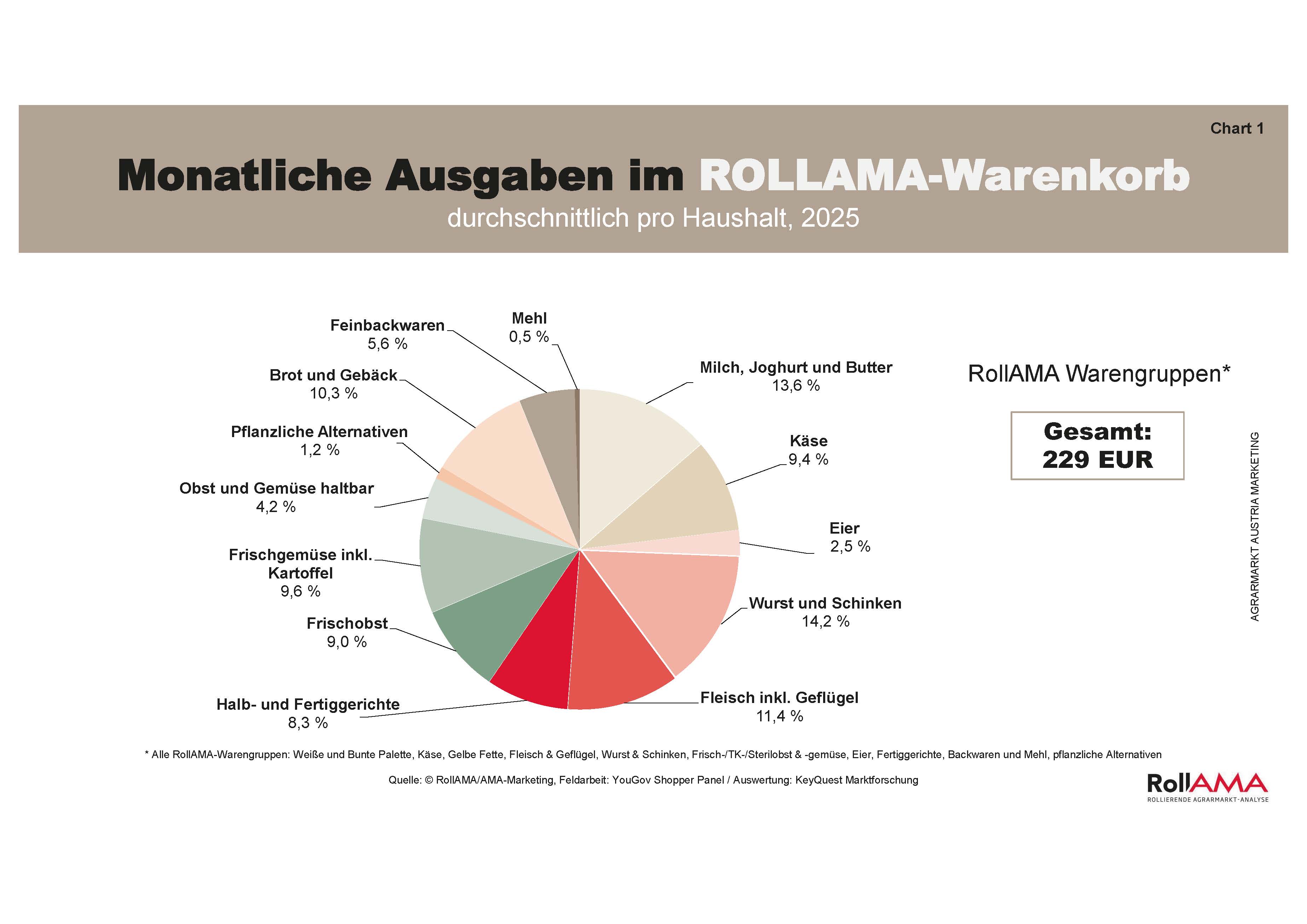 Haushaltsausgaben 2025 gemäß RollAMA Haushaltspanel