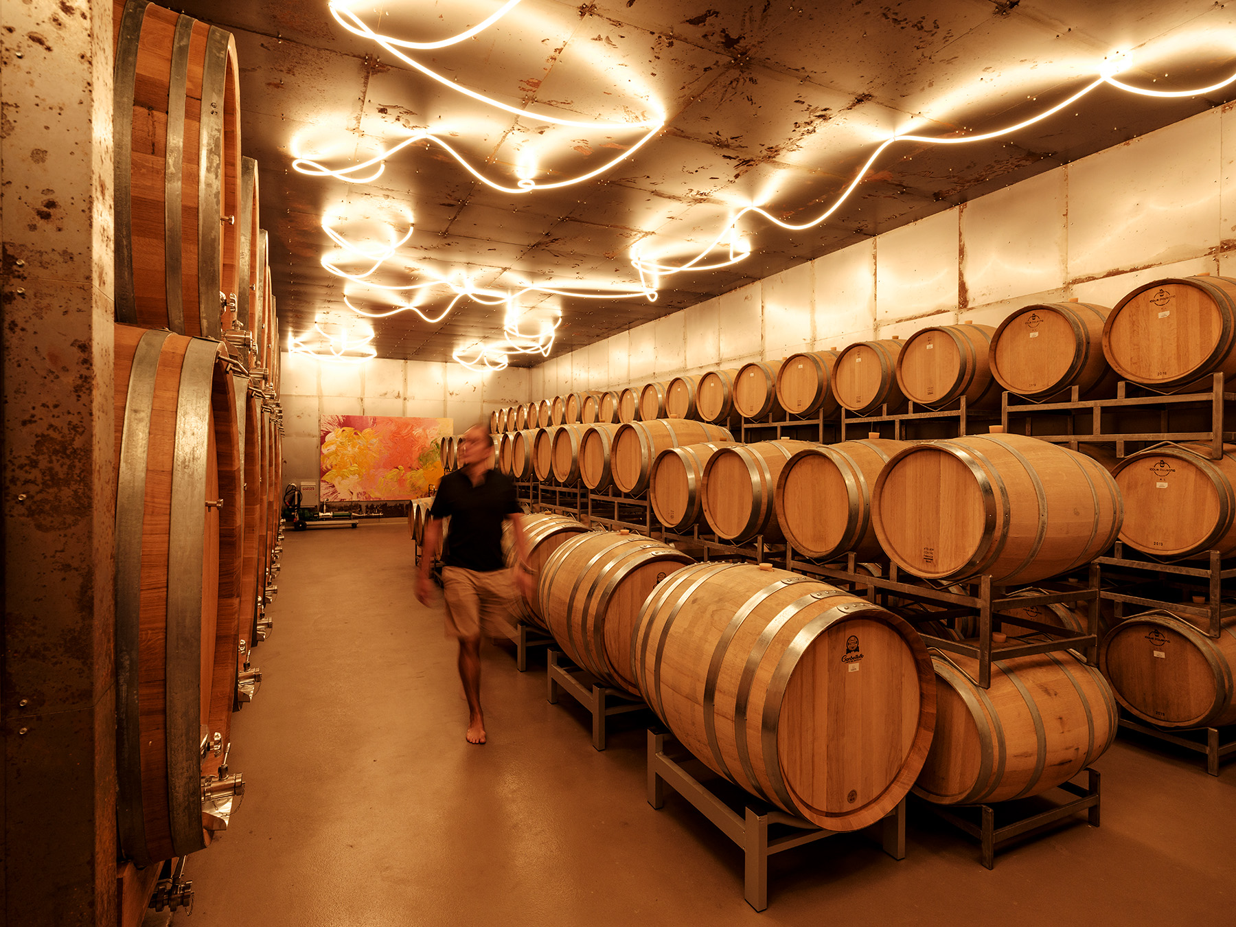 Der Fasskeller des Weinguts Krispel