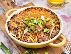 Erdäpfelpalatschinken mit Jungzwiebelfülle