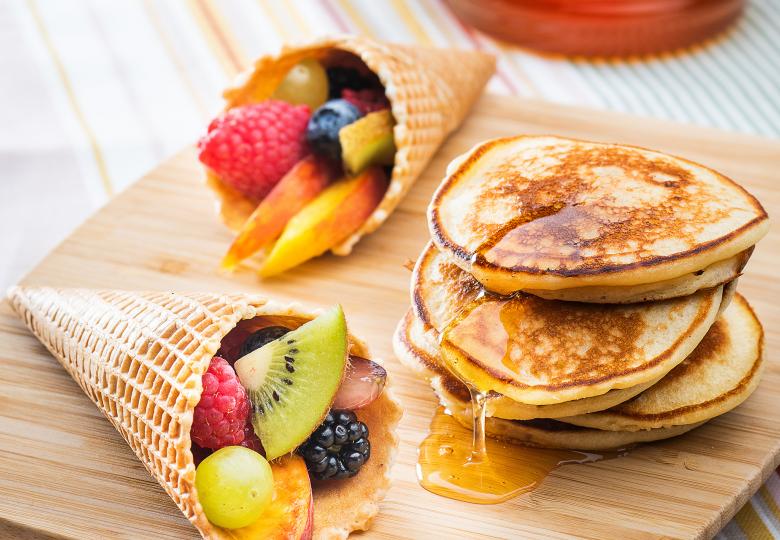 Joghurt-Crêpes mit Fruchttüte
