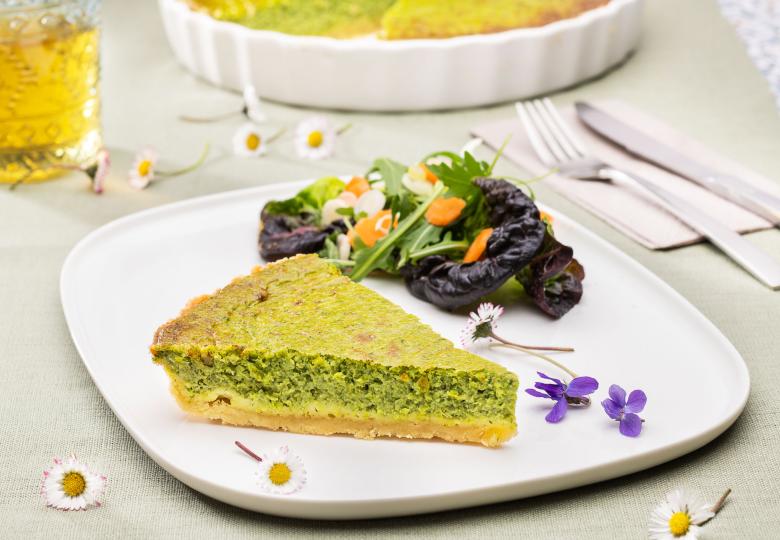 Grasgrüne Bärlauch-Spinat-Quiche