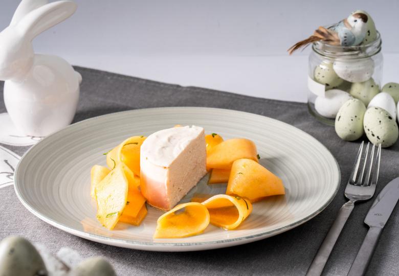 Schinkenmousse mit Melonensalat