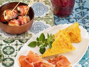 Dreierlei Tapas: Speck-Zwetschken und Erdäpfel-Tortilla