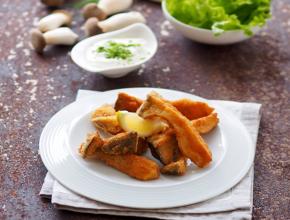 Gebackene Kräuterseitlinge mit Schnittlauchsauce