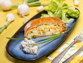 Gemüsestrudel aus Topfenteig