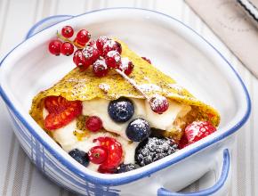 Glutenfreie Mohnpalatschinken mit Vanillecreme