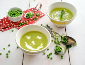 Erbsensuppe mit Frischkäse