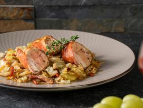  Fasan im Speckmantel mit Traubenkraut