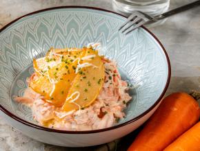Karottensalat mit glasierten Quitten