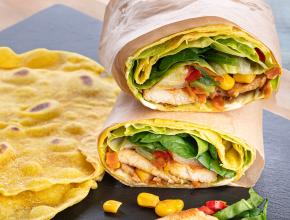 Maiswrap mit Hendlfülle