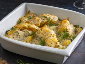 Fischauflauf mit Brokkoli und Erdäpfeln