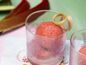 Rhabarbersorbet mit Schilcher