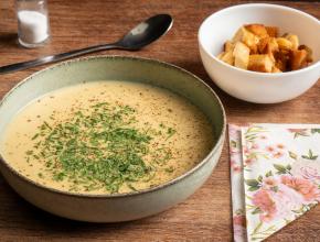 Pitztaler Kassuppe mit knusprigen Croûtons