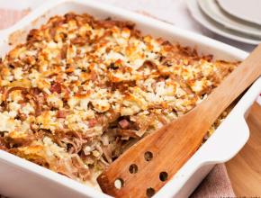 Sauerkrautauflauf mit Dinkelnudeln
