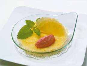 Ananas-Erdbeersorbet