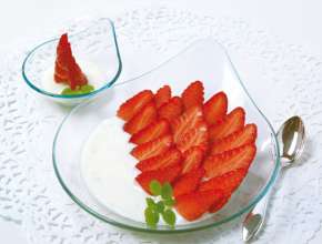 Erdbeeren auf Joghurt 