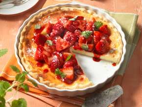 Ricotta-Tarte mit frischen Erdbeeren