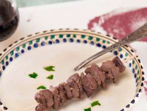 Kastaniensuppe mit Wildentenspießchen