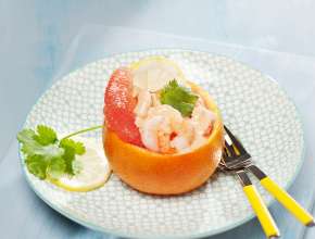 Shrimps mit rosa Grapefruit