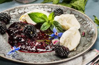 Brombeer-Rezepte: Topfennockerln mit Brombeermus