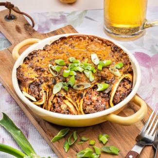 Erdäpfelpalatschinken mit Jungzwiebelfülle