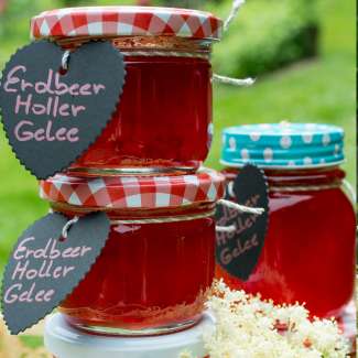Erdbeer-Holunderblüten-Gelee