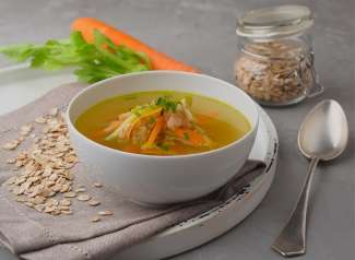 Rustikale Flockensuppe