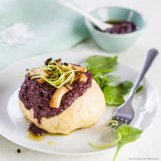 Germknödel mit Ricotta-Pilz-Fülle 