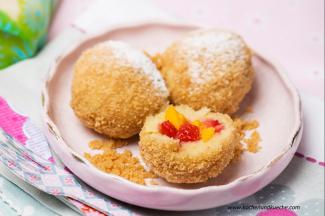 Süße Knödel mit Erdbeer-Mango-Fülle 