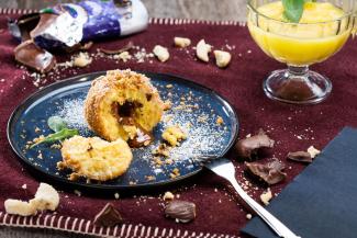 Topfenknödel mit flüssigem Schokokern 