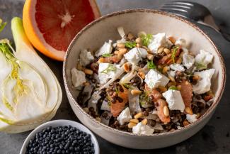 Belugalinsensalat mit Fenchel und Grapefruit