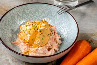 Karottensalat mit glasierten Quitten