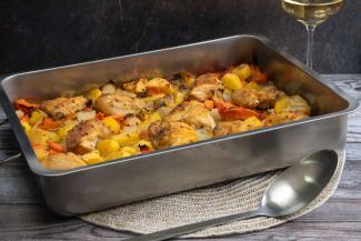 Pikantes Huhn vom Blech