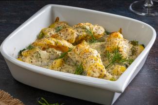 Fischauflauf mit Brokkoli und Erdäpfeln