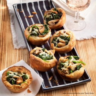 Blätterteigmuffins mit Spinat und Champignons Tante Fanny