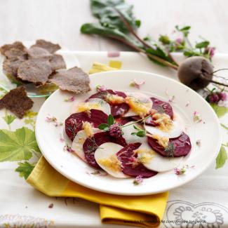 Mairübchen-Rote-Rüben-Carpaccio