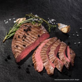 Flank-Steak in der Pfanne gegrillt