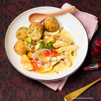 Hendlbruststreifen mit Curry-Oberssauce