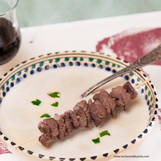 Kastaniensuppe mit Wildentenspießchen