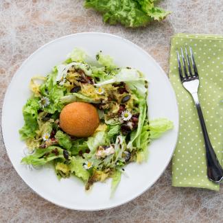 Grazer Krauthäuptelsalat mit gebackenem Ei