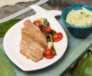 Gebratener Waller mit Bärlauchpüree