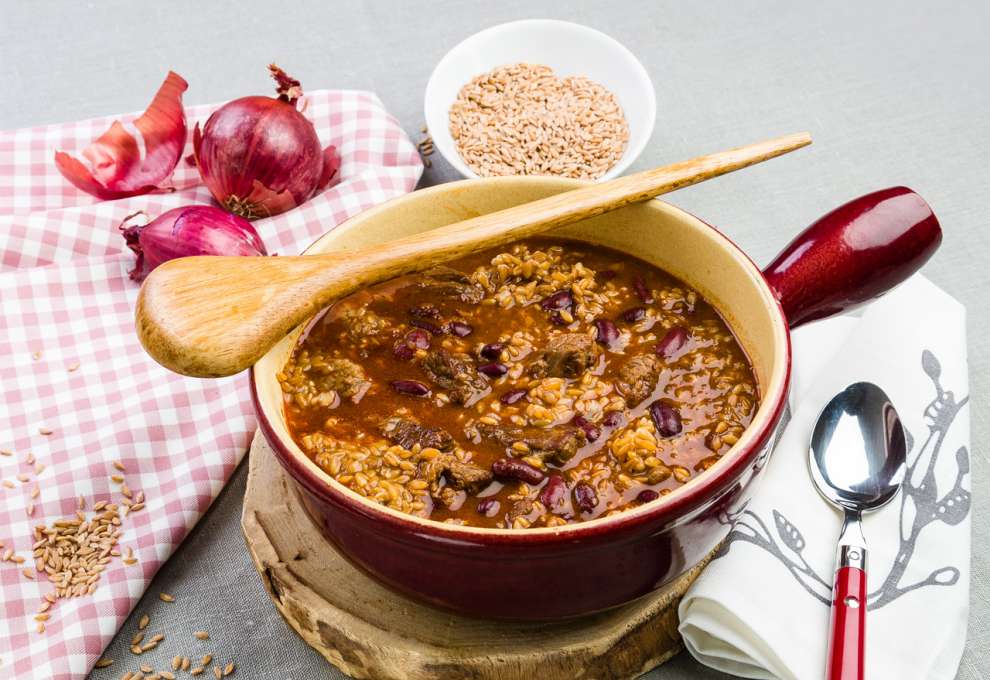 Einkorn mit Rindfleisch