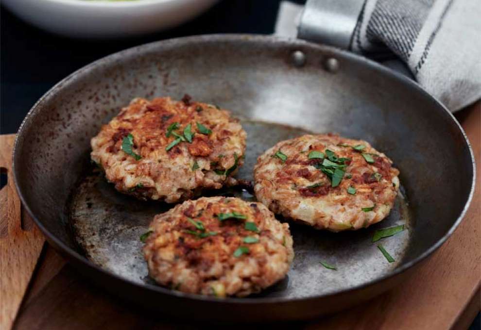 Reislaibchen mit Endivien-Erdäpfelsalat