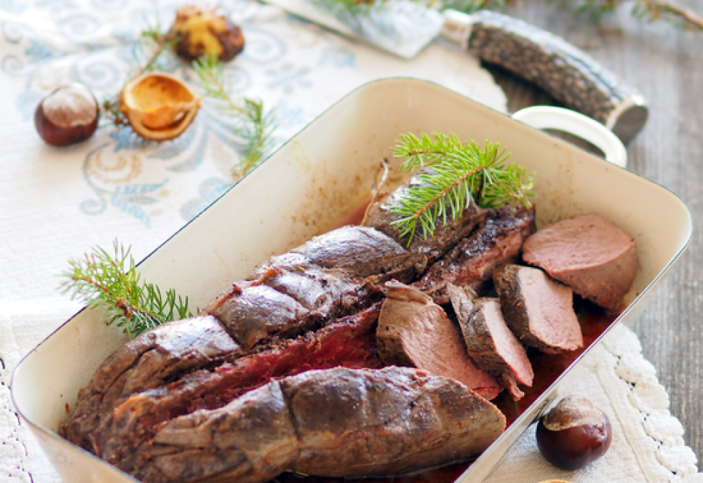 Gebratener Rehrücken mit Birnen-Rotkraut » herzhafte Gerichte &amp; Speisen