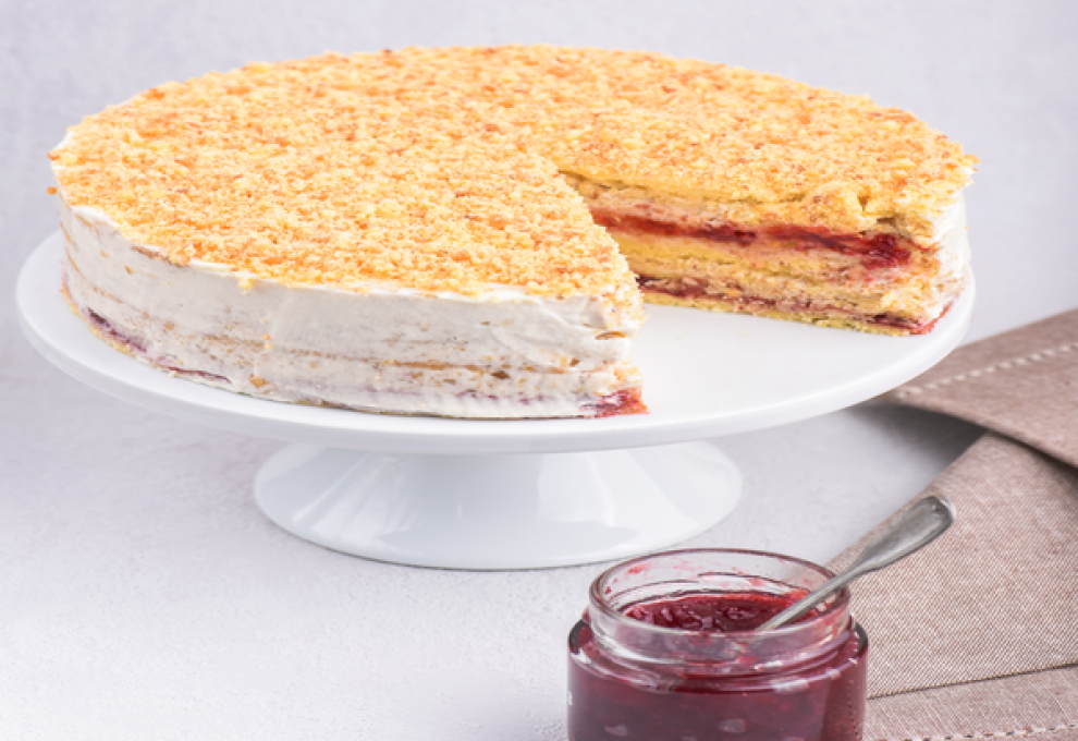 Mürbteigtorte mit Obers-Sauerrahm-Creme