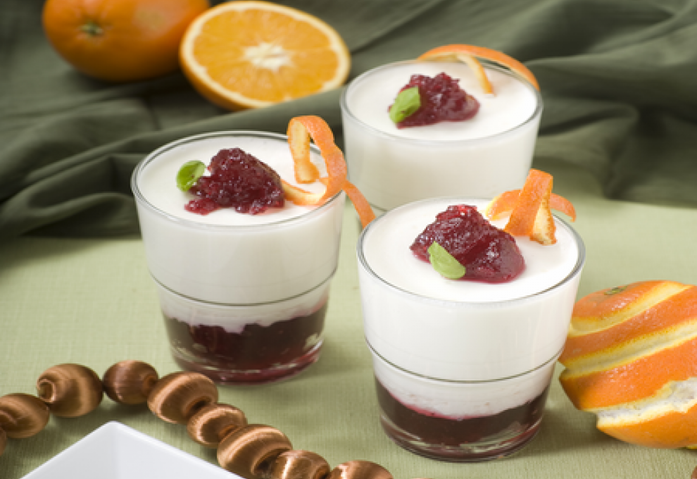 Buttermilchmousse mit Honig und Ribiselgelee » herzhafte Gerichte &amp; Speisen